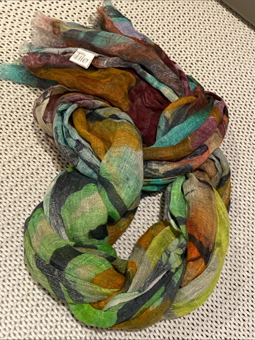 Tilo Linen multi colored scarf
